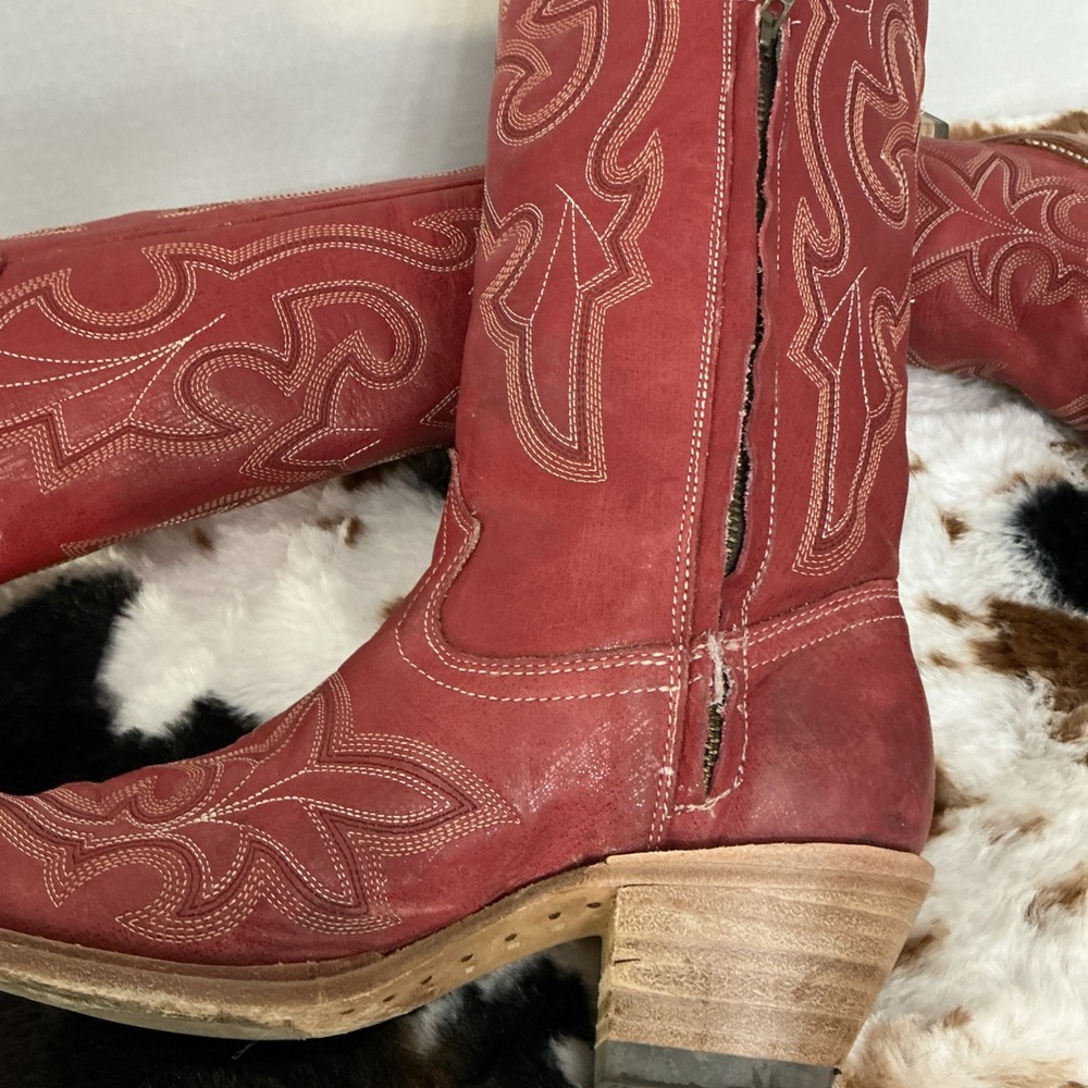 Corral Western RED TALL Knee High Snip Toe Boots Stunning MSRP $289 A4465 9M - Picture 6 of 11